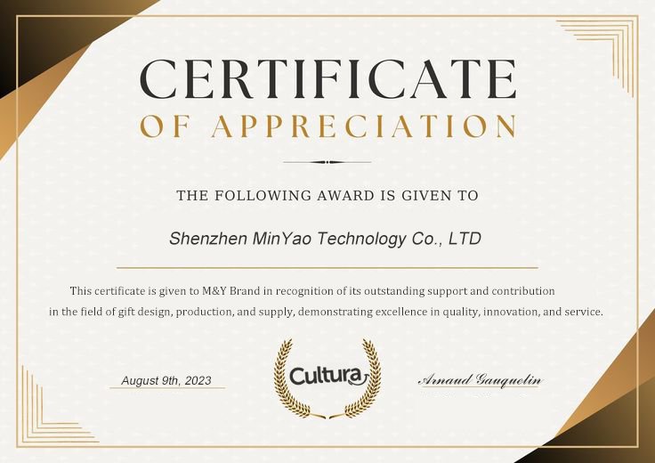 Certificate of Appreciation by Cultura to M&Y Gift Solution.jpg